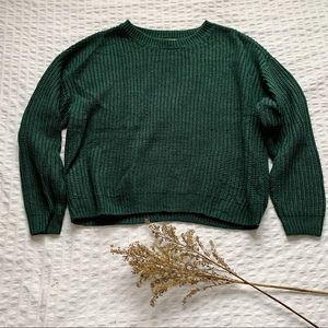 Forest Green Knit Oversized Sweater Garage - XS